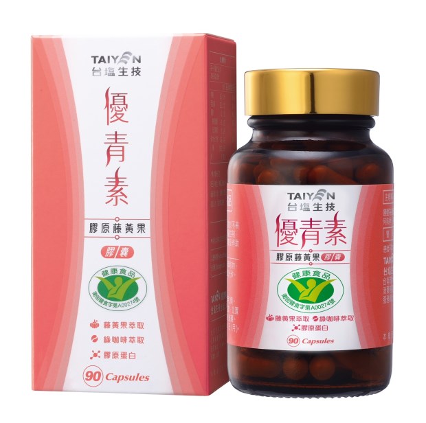 臺鹽「優青素膠原藤黃果膠囊」