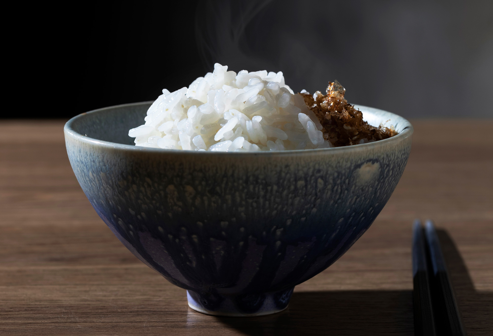愛飯成痴的簡碩宏，追求的是空口吃米飯也幸福的境界。