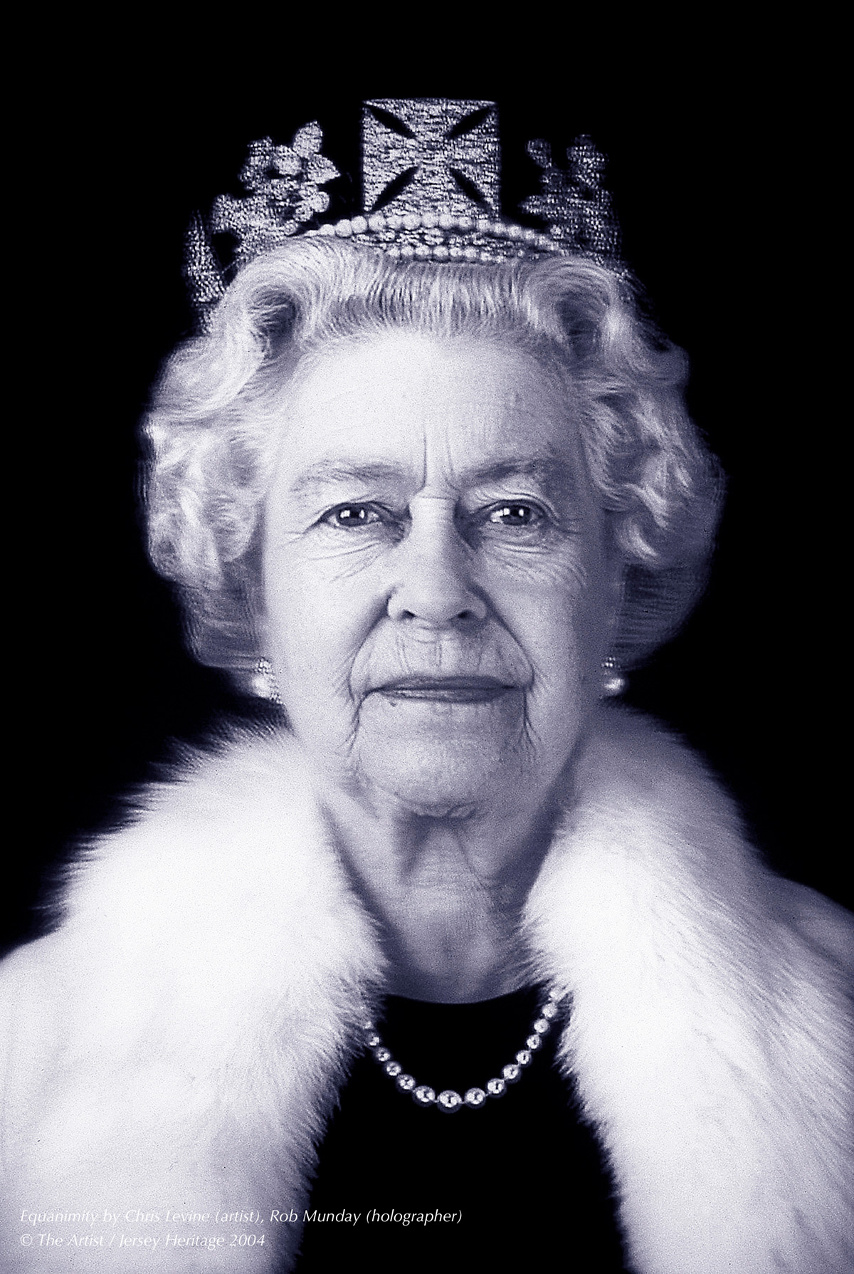 〈英國女王伊麗莎白二世「平靜」〉，克里斯．萊文； 羅伯．蒙迪於2012創作。（圖片版權／Chris Levine +Jersey Heritage）