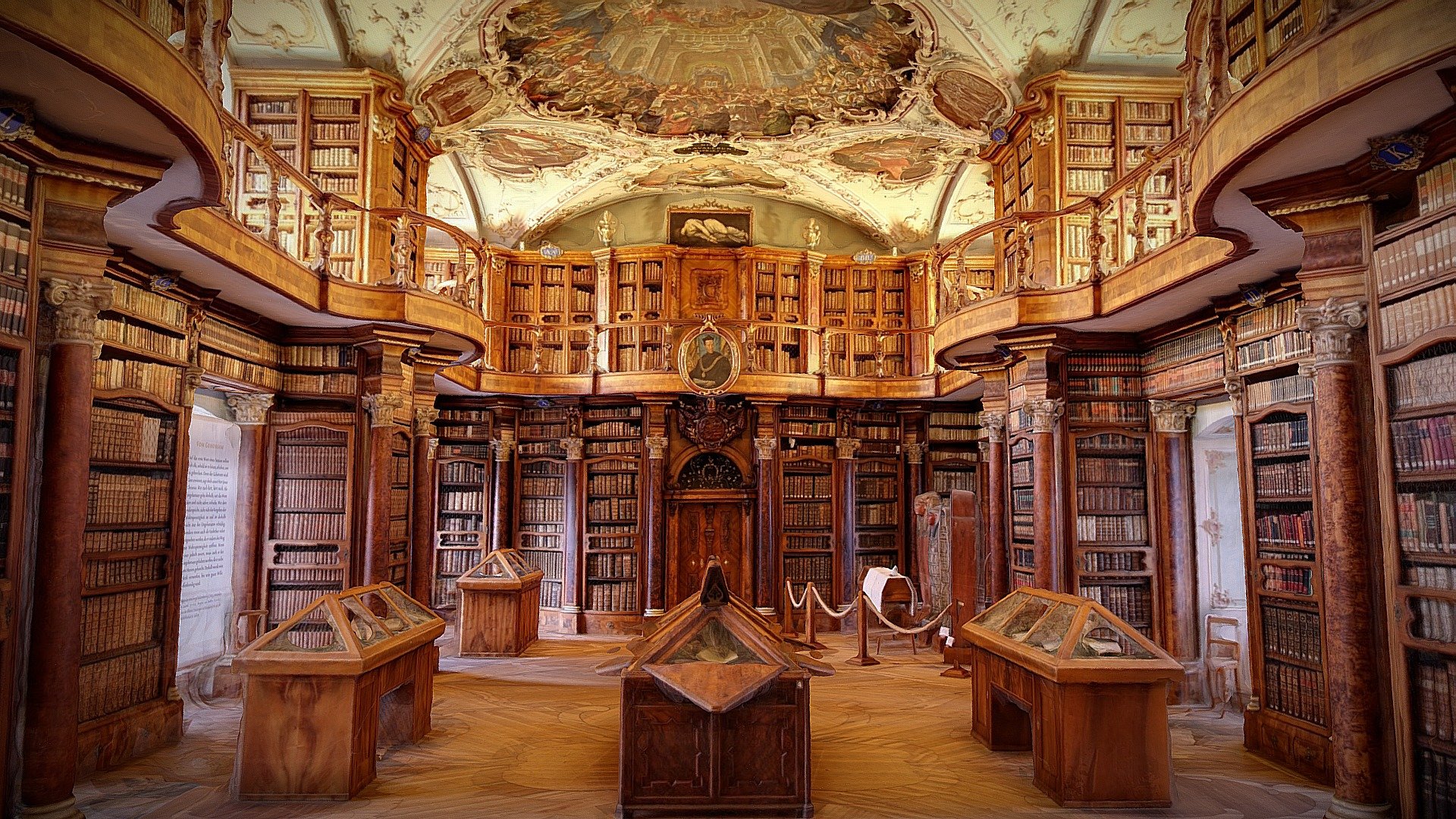 瑞士聖加侖修道院（St Gallen Abbey）圖書館是世界上最美麗的圖書館之一。（圖片來源：聖加侖修道院圖書館官網）