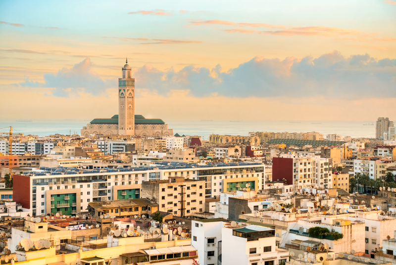 摩洛哥世界知名度最高的城市卡薩布蘭卡城市一景。（圖片來源／dreamstime）