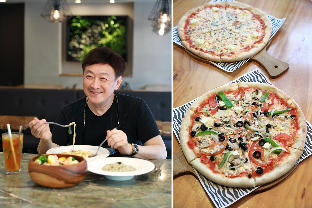 若一人獨食，朱全斌經常去妻子韓良露也很喜歡的「瑪莉珍」（Maryjane Pizza）師大店吃披薩。（攝影／游家桓）
