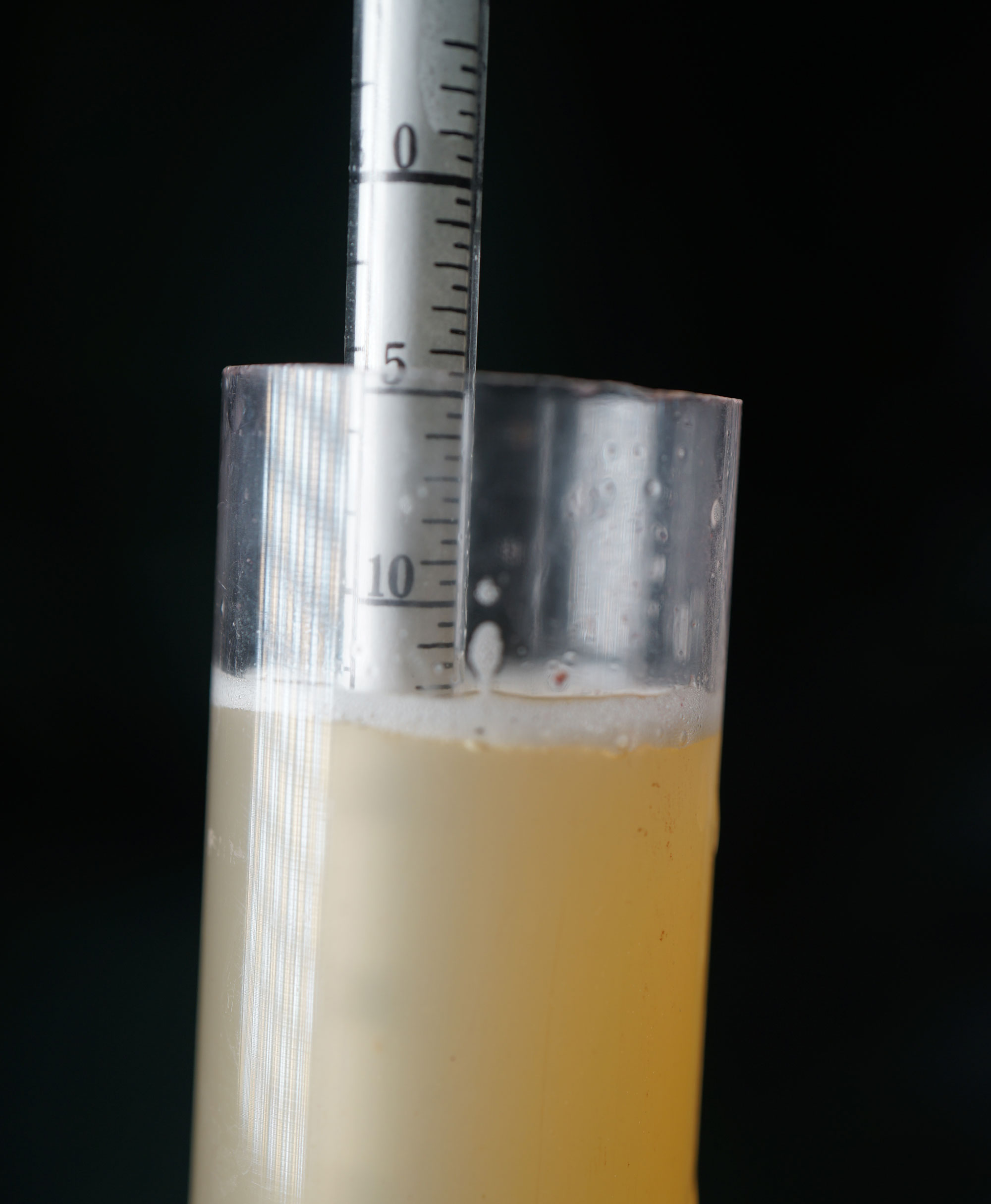 酒莊引進科學技術，在發酵階段進行糖度與溫度測量。（圖片來源／林裕森）