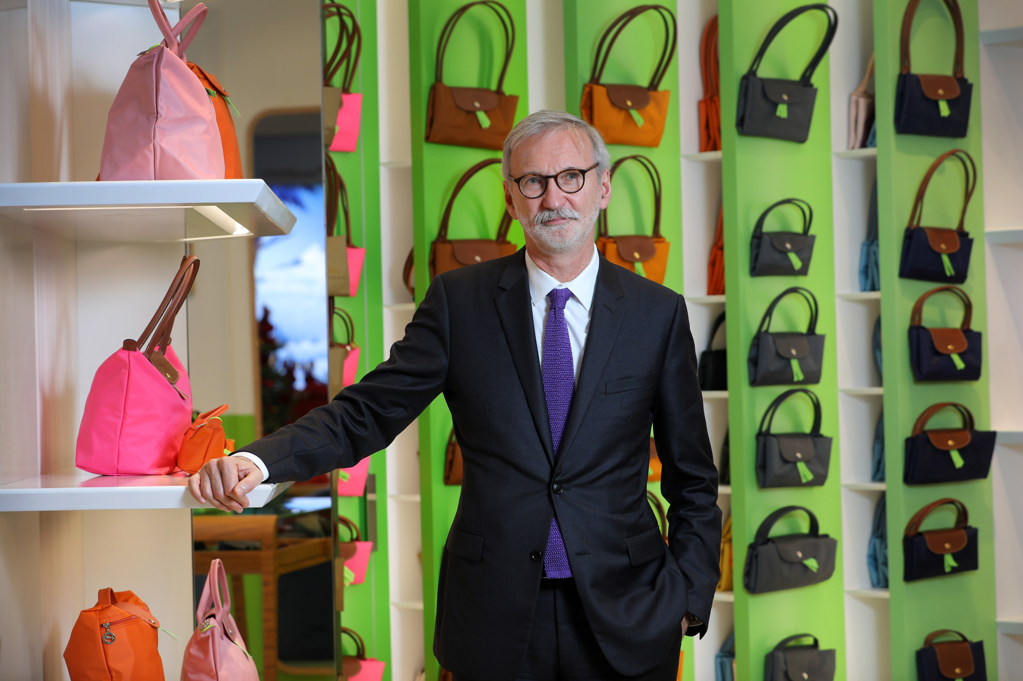 Longchamp總裁季恩・卡塞格倫疫後首度來台，視台灣為指標市場。他笑稱，台灣被品牌列為G7（7大工業國集團）之一。（攝影／楊文財）