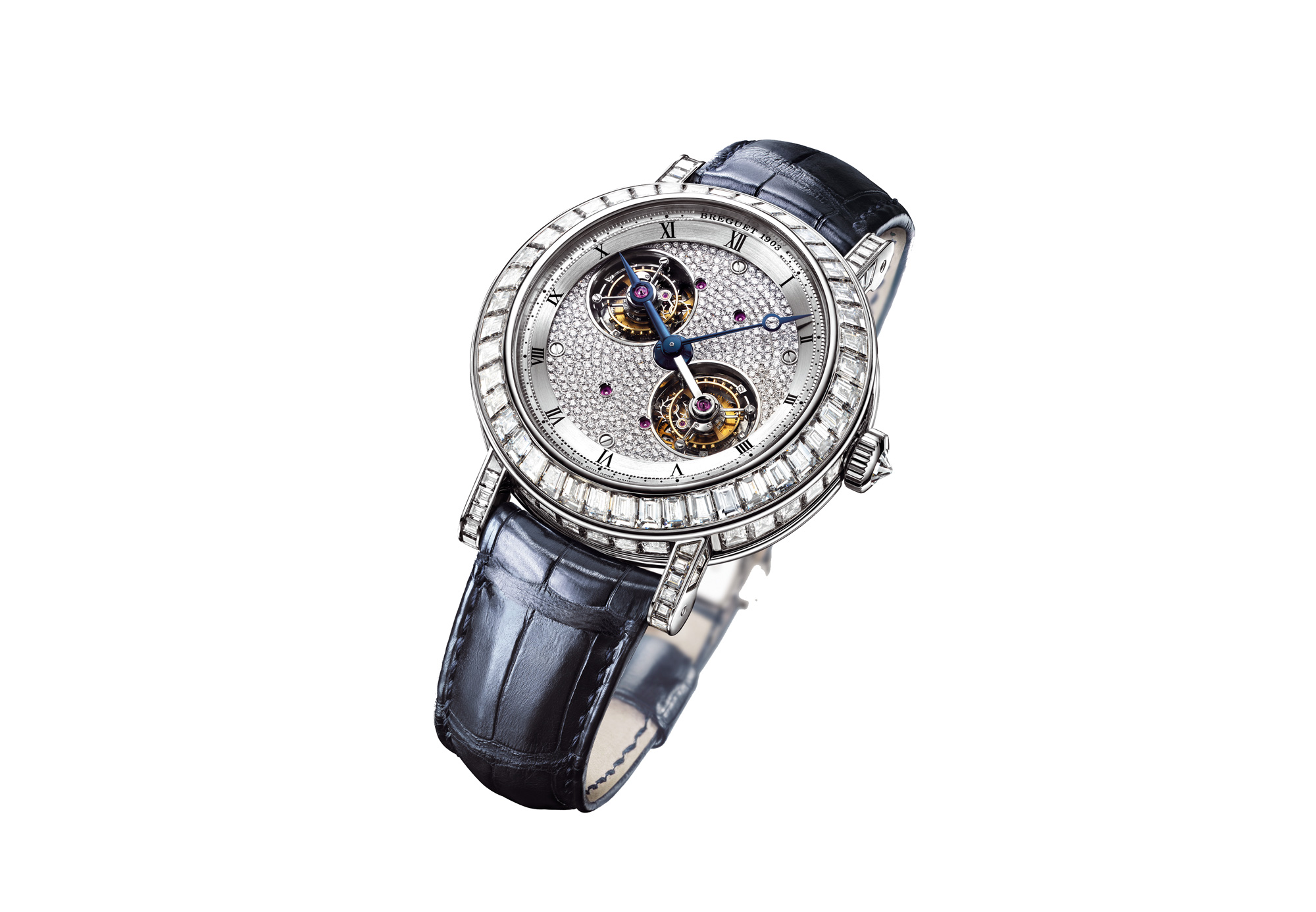 寶璣雙陀飛輪鑲鑽腕錶（Classique Grande Complication 5349），建議售價新台幣2838萬元。（圖片來源／寶璣）