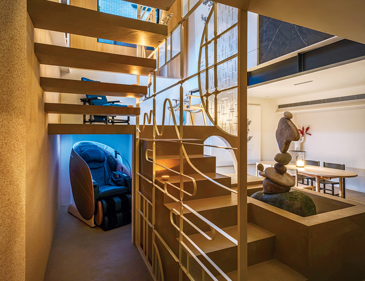 擺放一張按摩椅，變身徹底放鬆的按摩室。（圖片來源／馥閣設計集團）