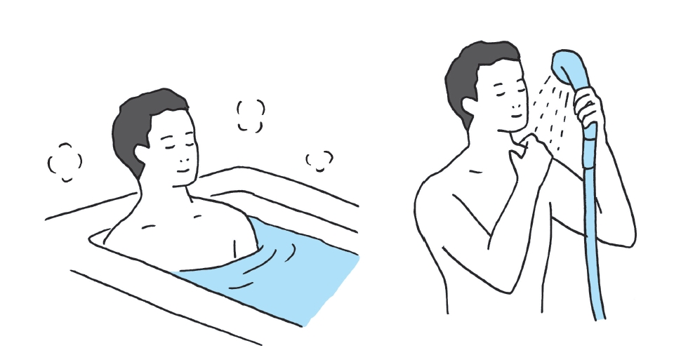 利用泡澡與淋浴交替的方式，可以刺激交感神經與副交感神經，促進全身的血液循環。（圖片來源／遠流）