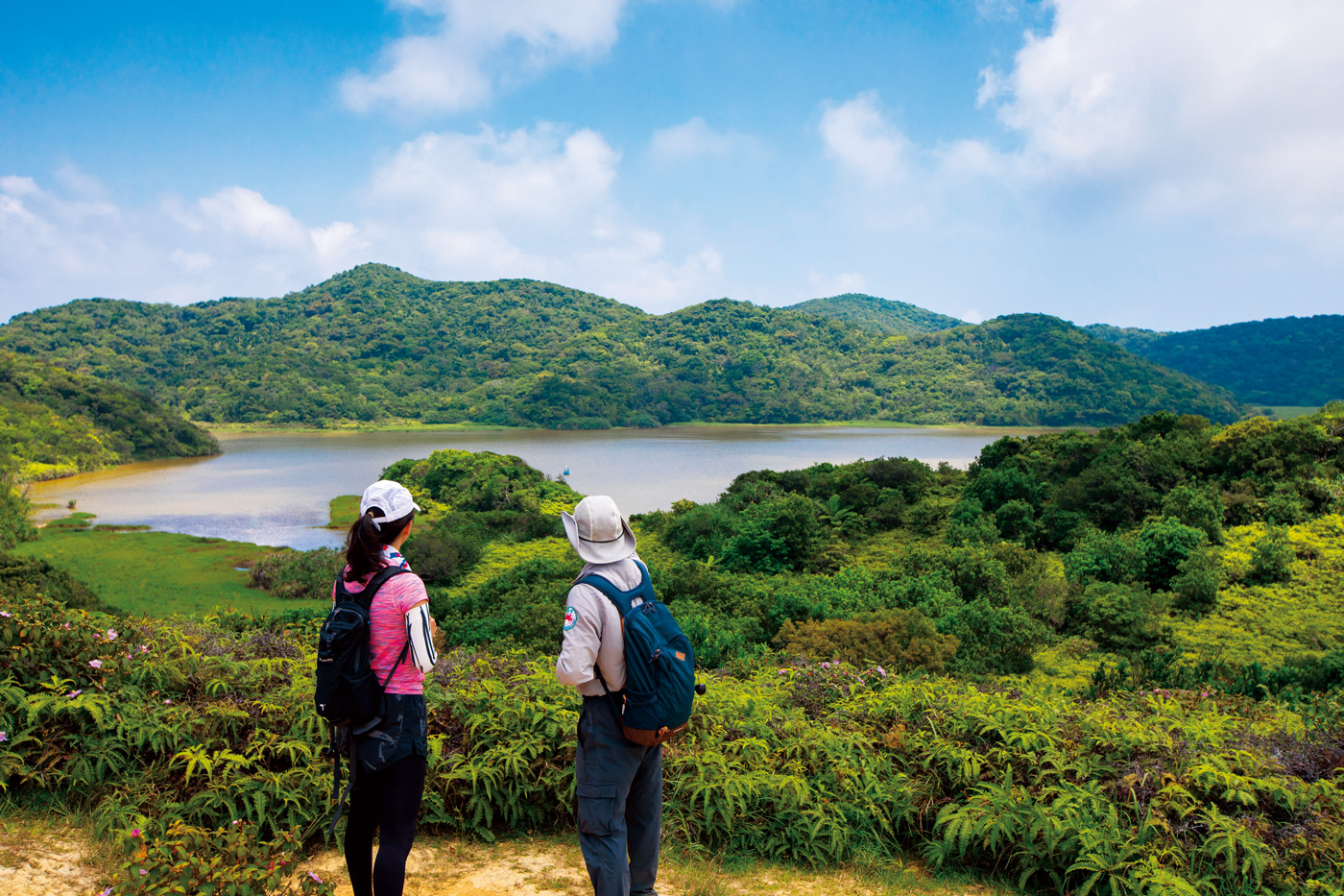 走至步道盡頭，南仁湖出現在眼前，它是南仁水域中最大的靜水生態系統。（攝影：陳宗怡）