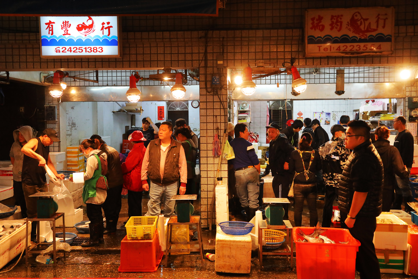 滿地的閃亮漁獲,鋪遍了兩、三條街,這就是全台第一大現撈仔魚市場的光景。(攝影:楊文財)