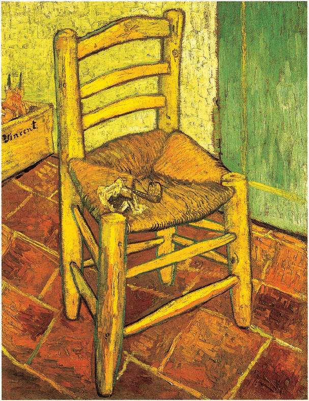 梵谷，〈梵谷的椅子〉 。​油彩、畫布，92x73公分，1888年。（圖片來源：商周出版）