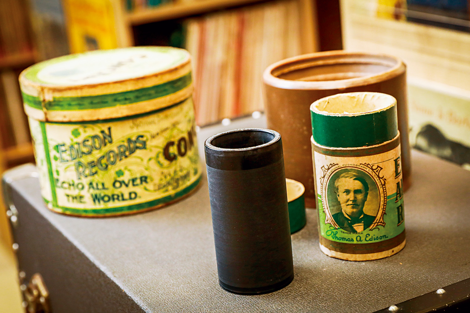 蠟質錄音筒是人類最早通用的音樂載體，但當時的蠟筒唱片是無法複製及大量生產。（攝影：陳宗怡）