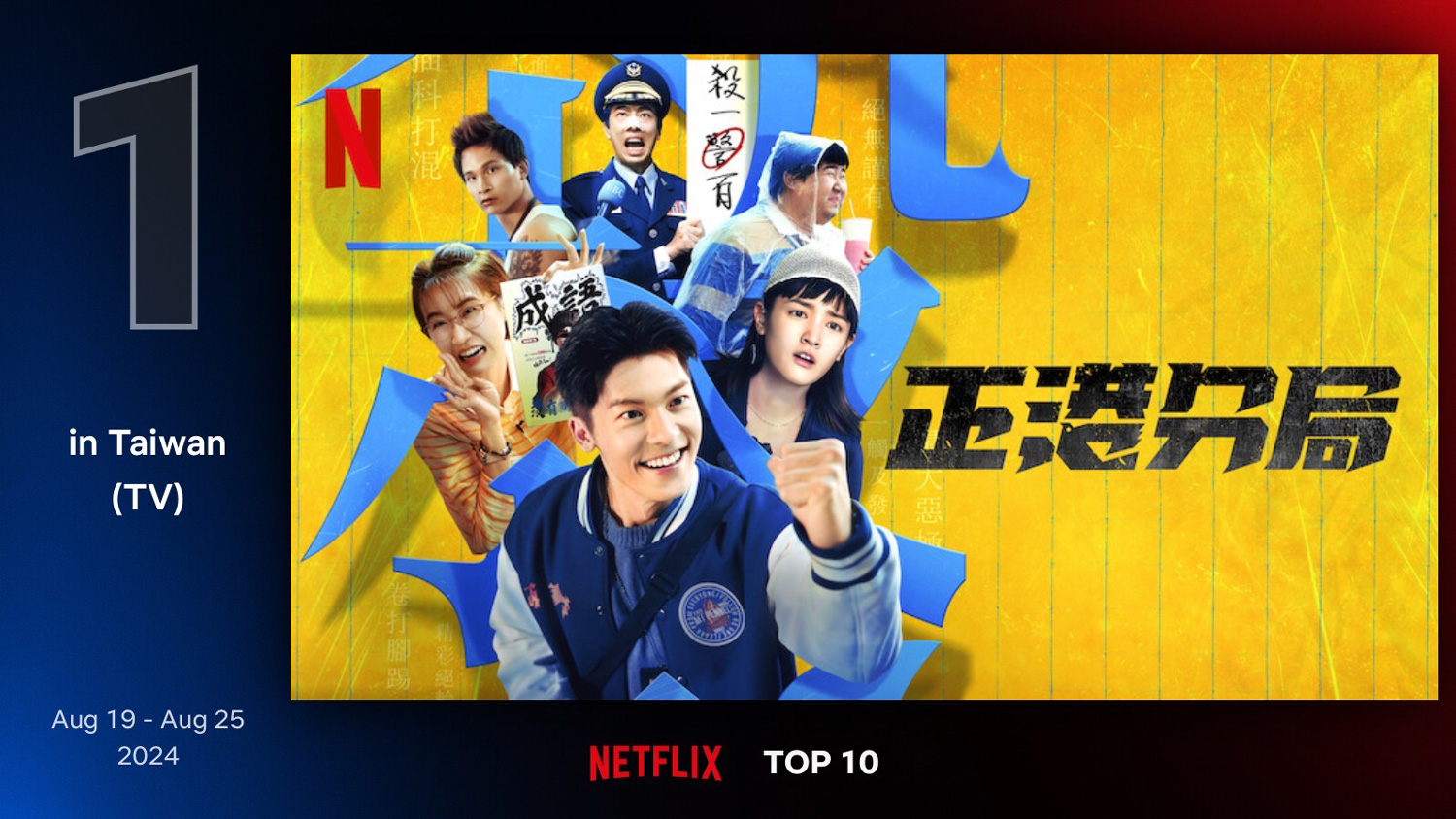 《正港分局》開拍前就熱度不斷，上線首日更直衝Netflix台灣區域排行榜第一名。（圖片來源：Netflix提供）