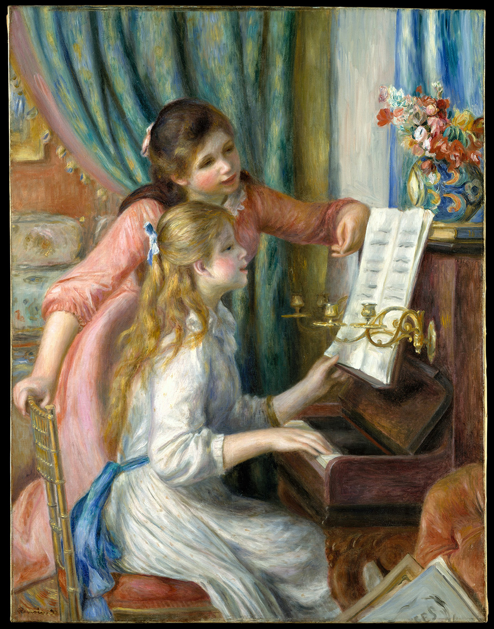 《彈鋼琴的兩位少女》奧古斯特雷諾瓦，1882。© The Metropolitan Museum of Art_1_Auguste Renoir_Two Young Girls at the Piano_image© The Metropolitan Museum of Art（圖片來源：故宮提供）