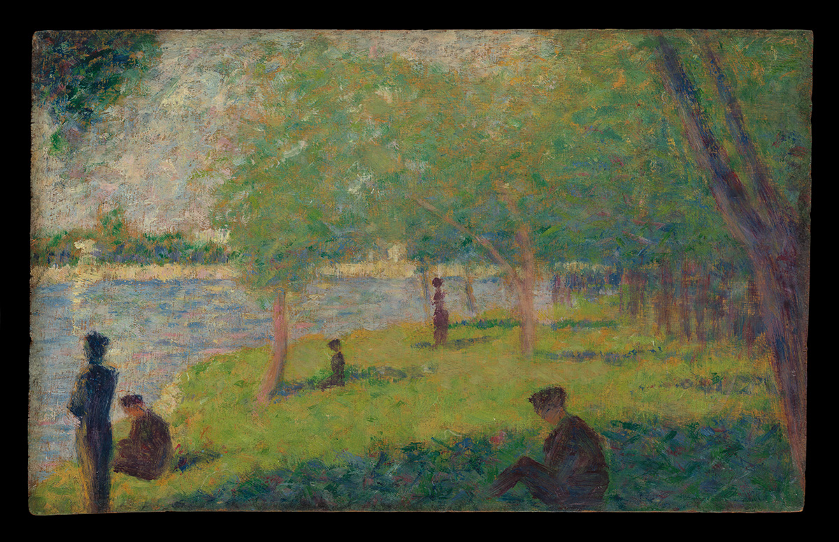 《大碗島的星期天下午》喬治秀拉習作，1884。© The Metropolitan Museum of Art_3_Georges Seuart_Study for A Sunday on La Grande Jatte_image© The Metropolitan Museum of Art（圖片來源：故宮提供）