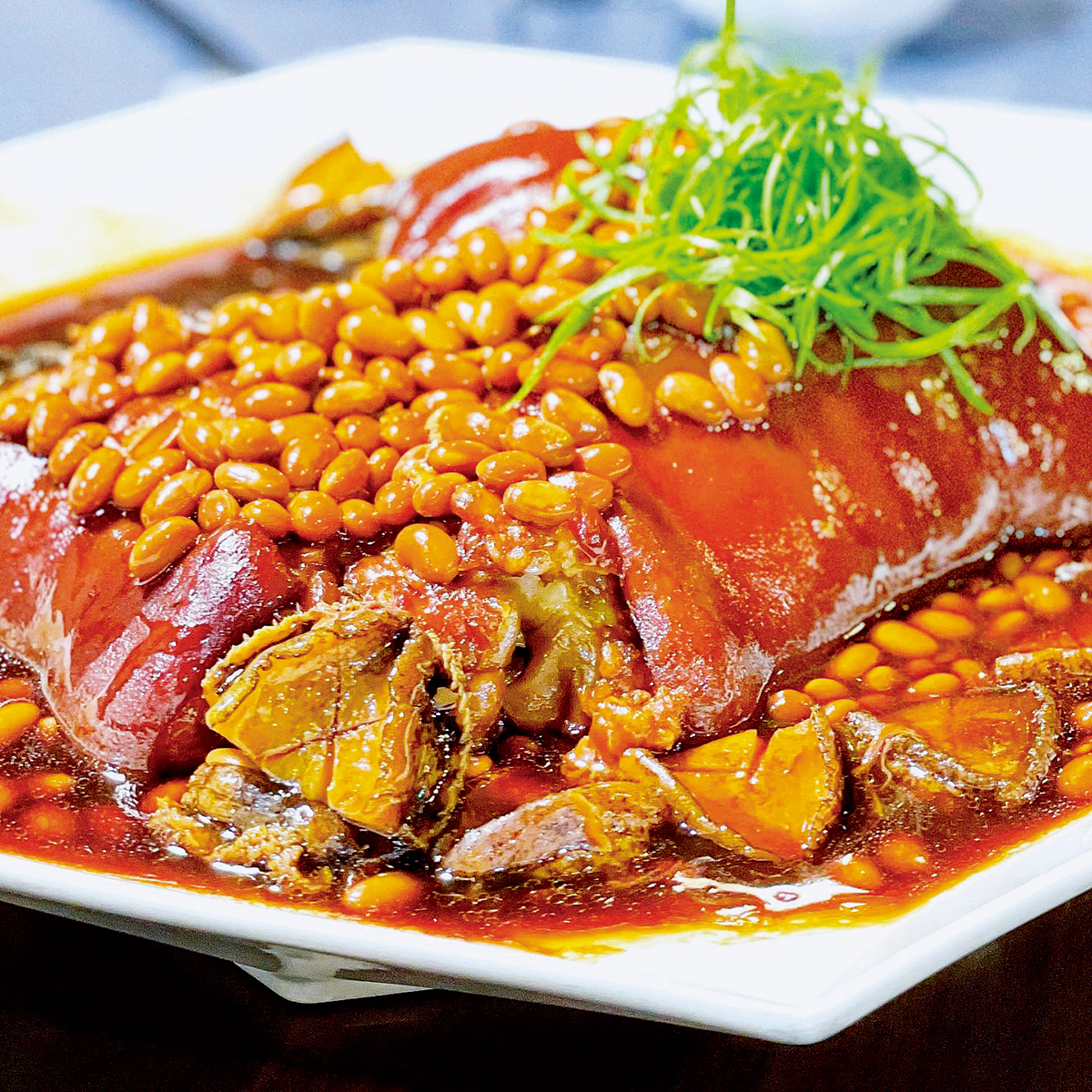鄒記食舖菜色，黃豆燒蹄不油膩，且融合了鮑魚滋味。（圖片來源：徐天麟提供）