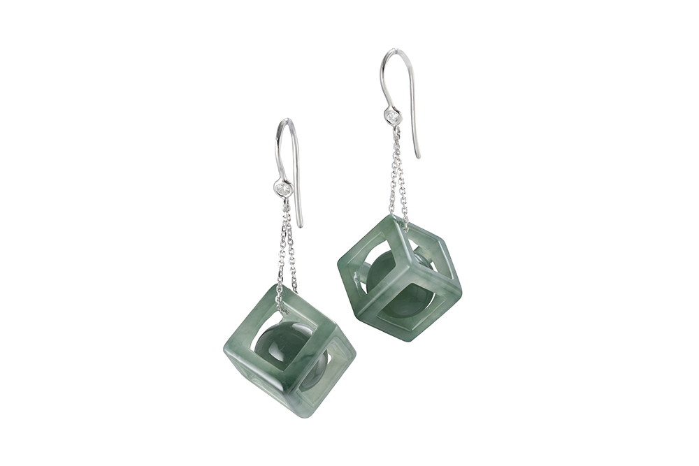 【時運天成】系列 翡翠鑲鑽耳環