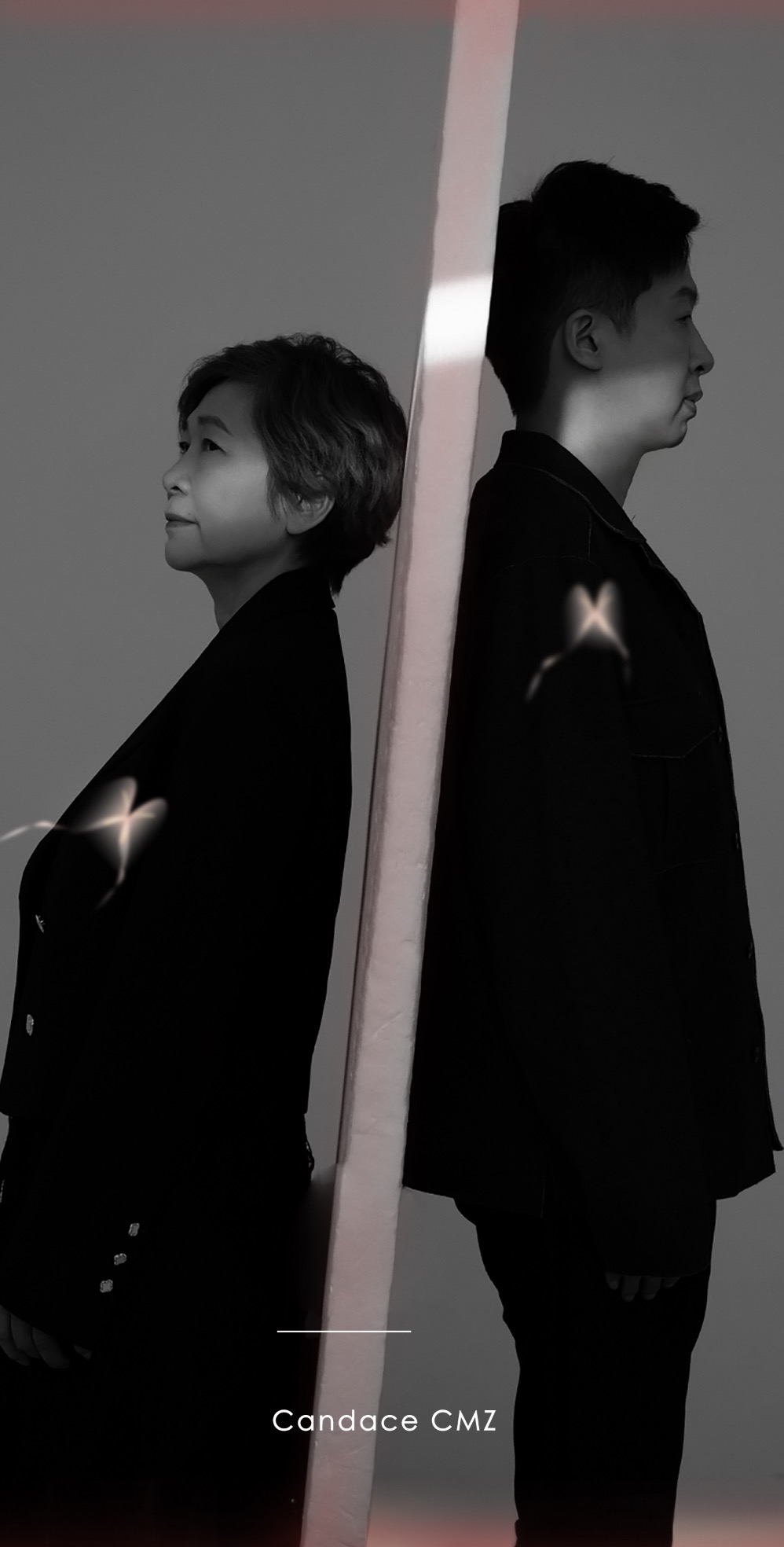 創始人洪秀女與兒子陳簡君合照