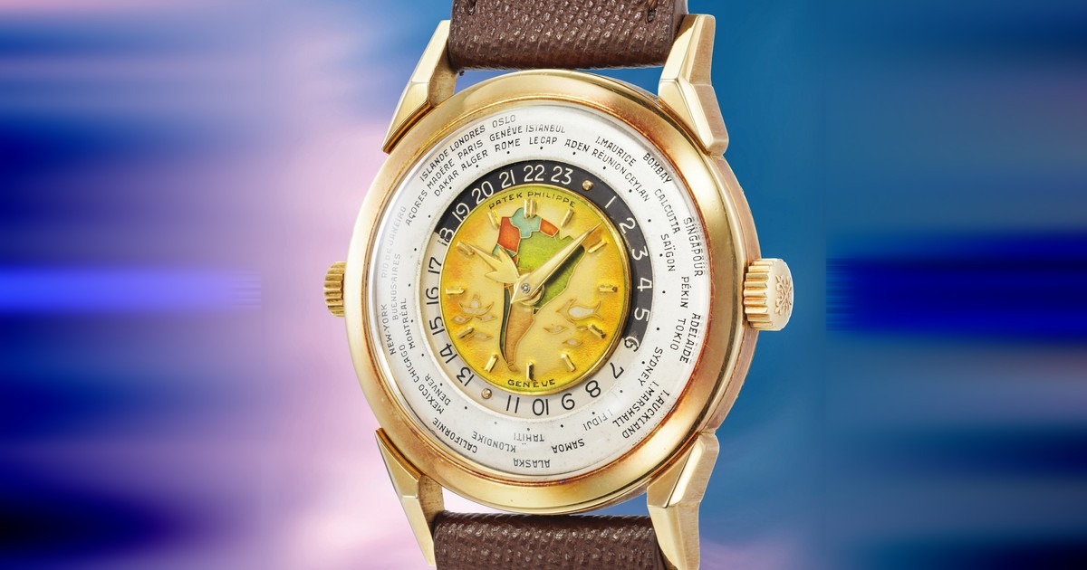 Patek Philippe Ref. 2523「南美洲」世界時區琺瑯表盤腕表，Lot 27